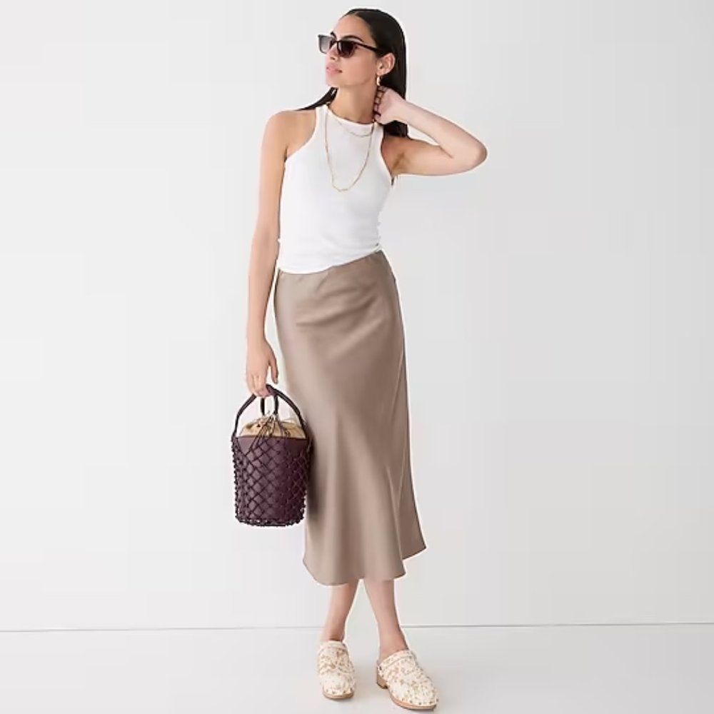 J Crew Gwyneth slip skirt - Light pink M